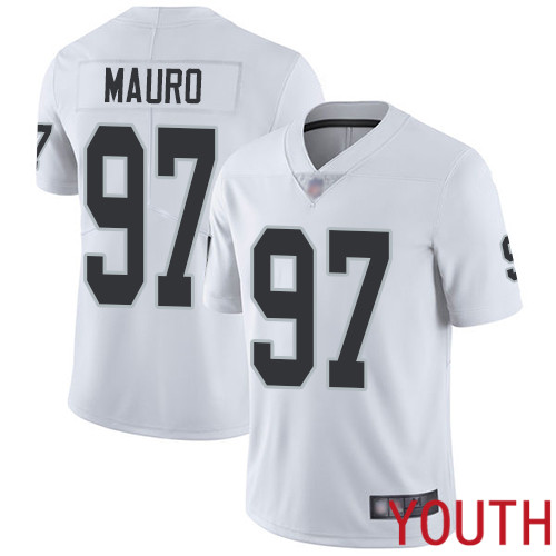 Oakland Raiders Limited White Youth Josh Mauro Road Jersey NFL Football #97 Vapor Untouchable Jersey->nfl t-shirts->Sports Accessory